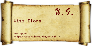 Witz Ilona névjegykártya